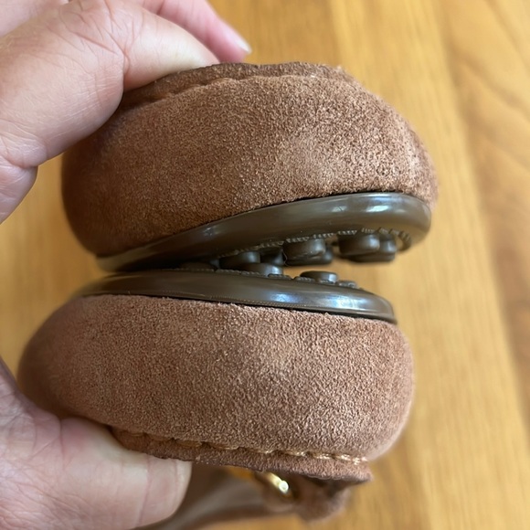 VIONIC Dayna Snakeskin Suede Moccasins Brown Orthotic Sandal, Size 8 - Picture 4 of 8